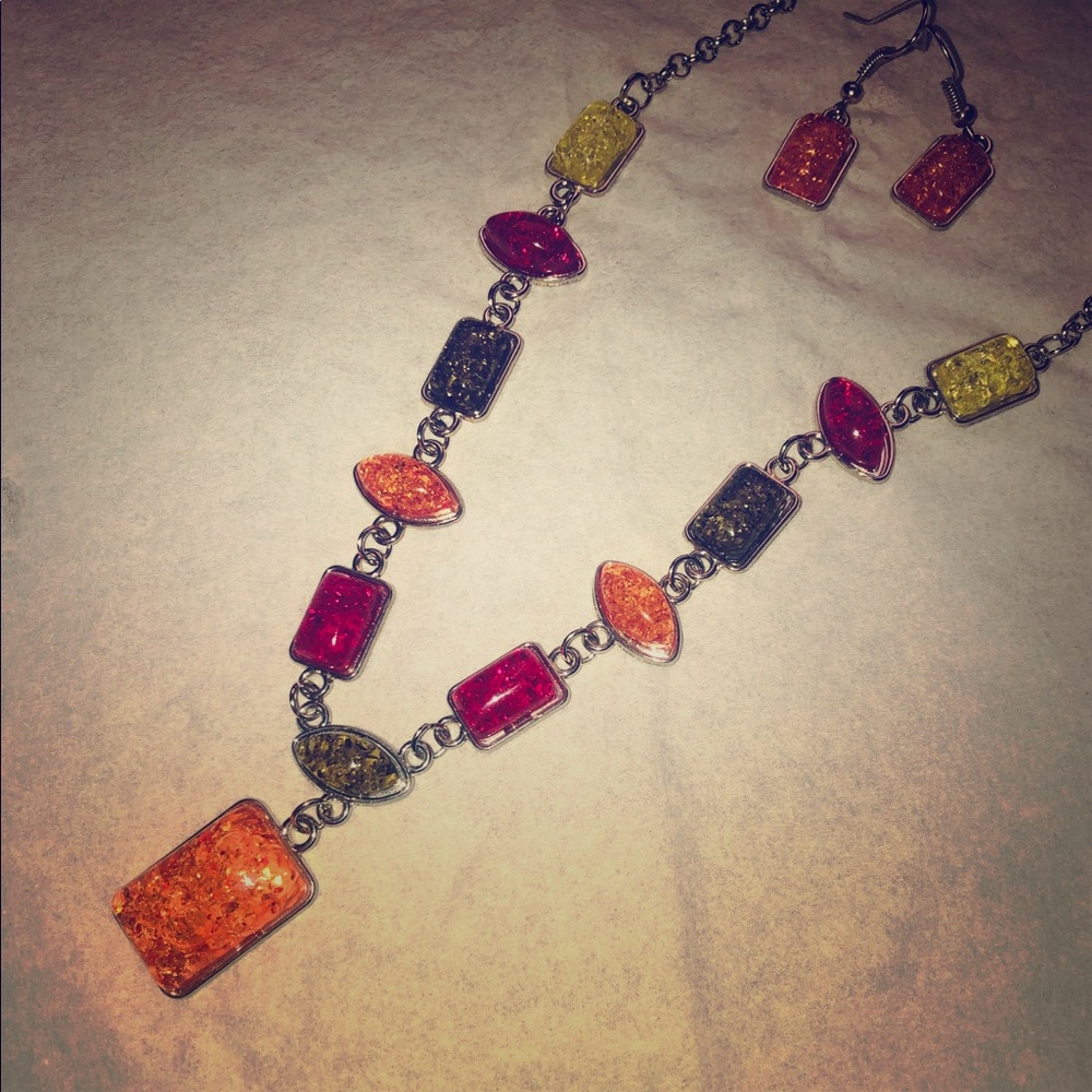 Statement necklace and earrings